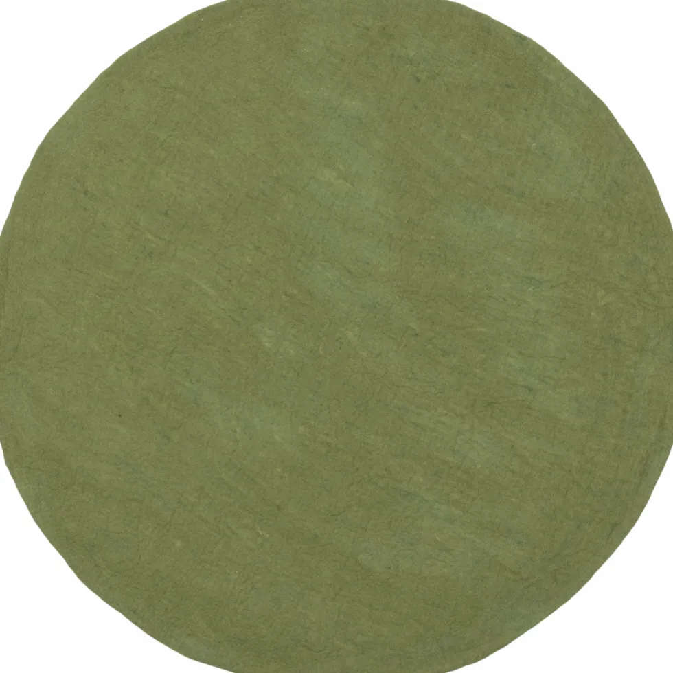 Tapis rond en laine vert 250 cm Kaspar - myfelt