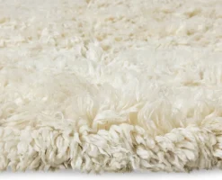 Tapis rond en peluche blanc crème 250 cm - HKliving