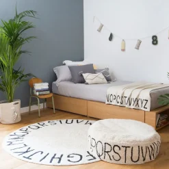 Tapis rond lavable écru 150 cm ABC - Lorena Canals