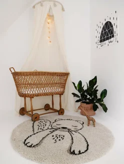 Tapis rond pour bébé en polypropylène motif castor 120 cm Janus - Nattiot