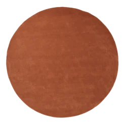 Tapis rond tufté en laine marron rouge 240cm Stille - Ferm Living