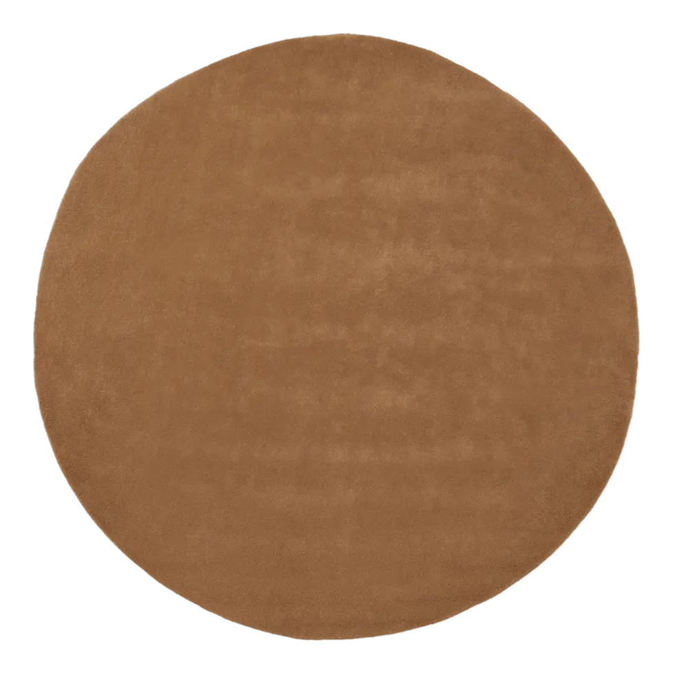 Tapis rond tufté en laine toffee 240cm Stille - Ferm Living