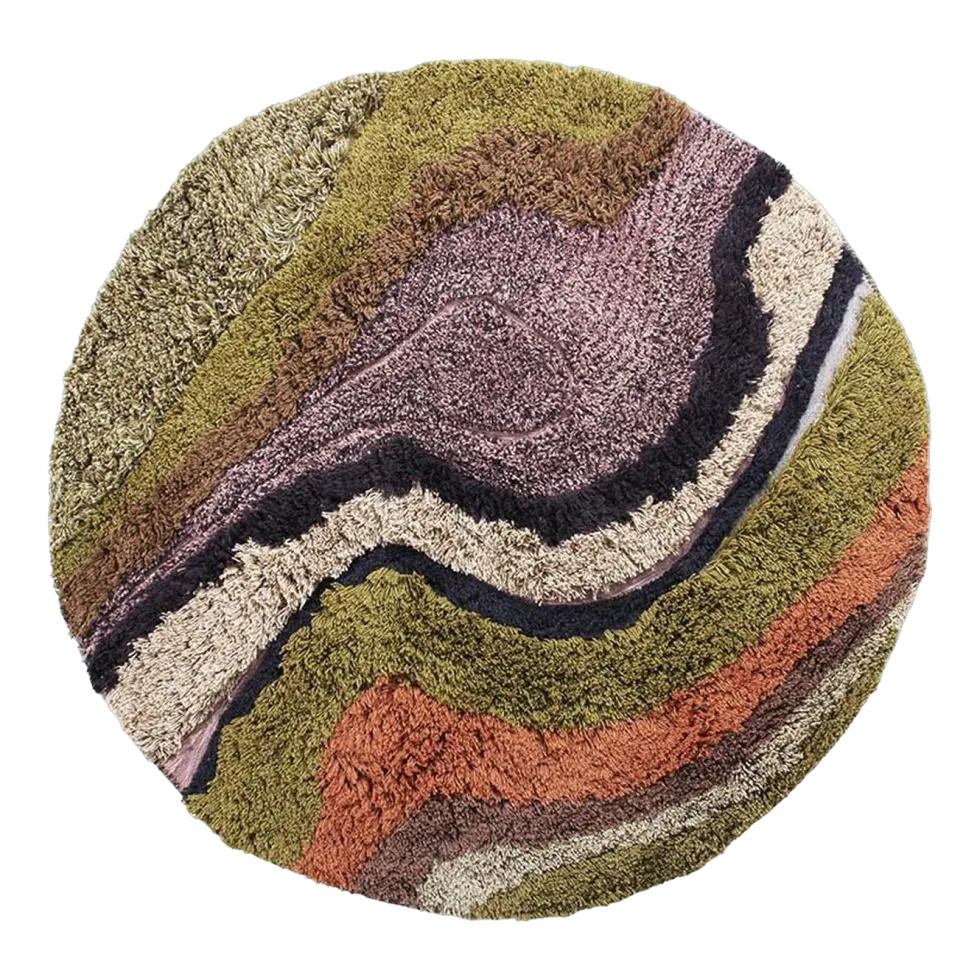 Tapis touffeté rond dégradé (150X150) - HKLIVING