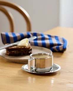 Tasse à café avec soucoupe en acier chromé 200ml Citrea - Nordal