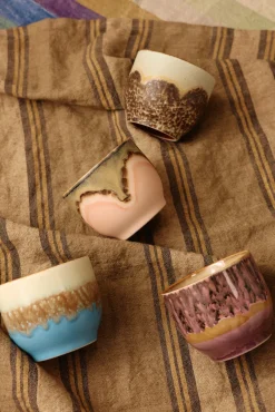Tasse à café en grès marron 250ml Shell - HKLIVING