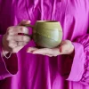 Tasse en grès vert D9xH8 cm Paula - Bloomingville