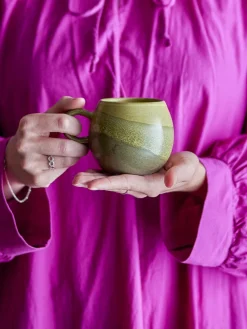 Tasse en grès vert D9xH8 cm Paula - Bloomingville