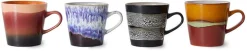 4 Tasses à americano en céramique Friction Vaisselle 70's- HKliving