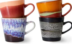 4 Tasses à americano en céramique Friction Vaisselle 70's- HKliving