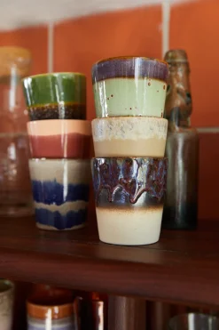 Tasses à café en grès coloré 7,5x8cm Grounding - HKliving