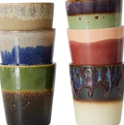 Tasses à café en grès coloré 7,5x8cm Grounding - HKliving