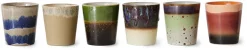 Tasses à café en grès coloré 7,5x8cm Grounding - HKliving