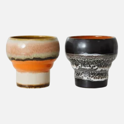2 Tasses à café lungo en céramique Basalte Vaisselle 70's - HKliving