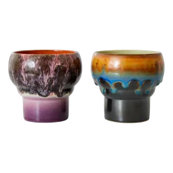 2 Tasses à café lungo en céramique Merge Vaisselle 70's - HKliving
