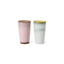 2 tasses en céramique fresco 7,5x13cm 70's ceramics - HKliving