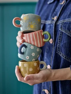 4 tasses en grès multicolore 7,5x5,5cm Nini - Bloomingville