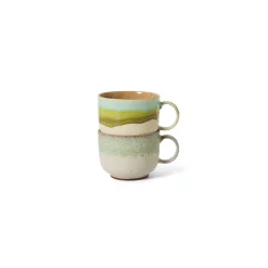 2 tasses à thé en céramique néo 14,2x10,4x8,3cm 70's ceramics - HKliving
