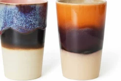 2 Tasses à thé en grès crépuscule 8,7 x 8,7 x 13,5 cm Vaisselle 70's - HKliving