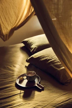 Tasses à thé en grès vert marron Odyssey - HKLIVING