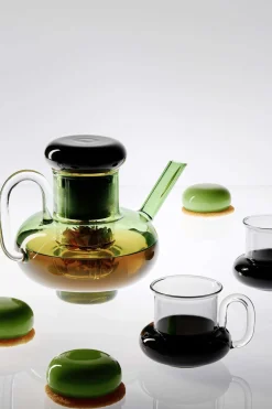 2 tasses à thé en verre noir 7cm Bump - Tom Dixon