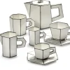 Théière en porcelaine blanc et noir Carte Blanche - SERAX