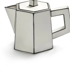 Théière en porcelaine blanc et noir Carte Blanche - SERAX