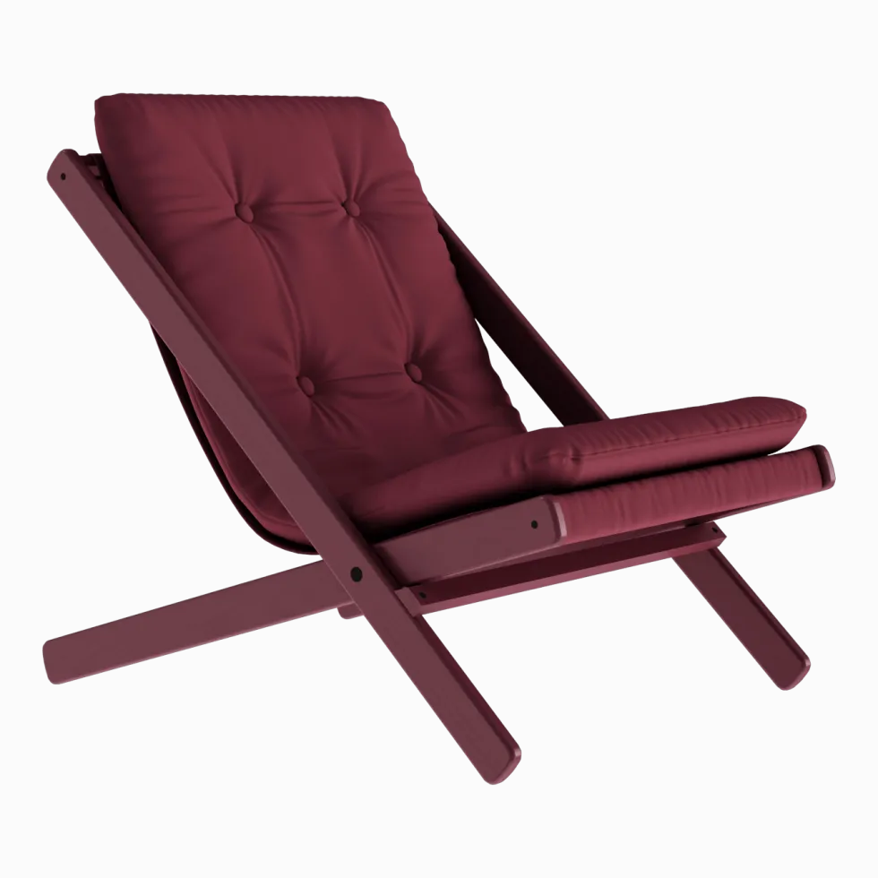 Transat de jardin en bois et coton rouge Boogie - Karup Design