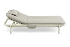 Transat en aluminium beige avec son matelas gris 212x97x39cm Sunbud Fatboy