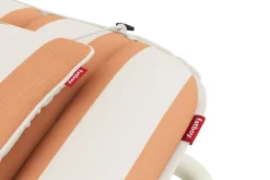 Transat en aluminium beige avec son matelas rayé orange 212x97x39cm Sunbud - Fatboy
