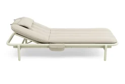 Transat en aluminium beige avec son matelas 212x97x39cm Sunbud - Fatboy