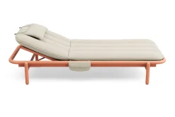 Transat en aluminium orange avec son matelas beige212x97x39cm Sunbud - Fatboy