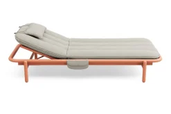 Transat en aluminium orange avec son matelas gris 212x97x39cm Sunbud - Fatboy