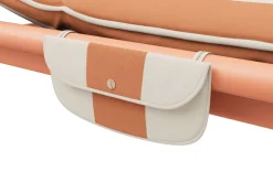 Transat en aluminium orange avec son matelas rayé orange 212x97x39cm Sunbud - Fatboy