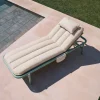 Transat en aluminium vert avec son matelas beige 212x97x39cm Sunbud - Fatboy