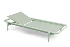 Transat en aluminium vert avec son matelas beige 212x97x39cm Sunbud - Fatboy