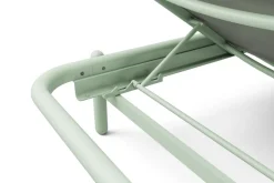 Transat en aluminium vert avec son matelas gris 212x97x39cm Sunbud - Fatboy