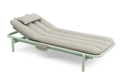 Transat en aluminium vert avec son matelas gris 212x97x39cm Sunbud - Fatboy
