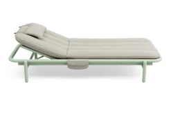 Transat en aluminium vert avec son matelas gris 212x97x39cm Sunbud - Fatboy