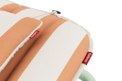 Transat en aluminium vert avec son matelas rayé orange 212x97x39cm Sunbud - Fatboy