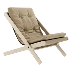 Transat en hêtre et tissu beige Boogie - Karup Design