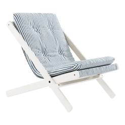 Transat en hêtre et tissu bleu rayé Boogie - Karup Design