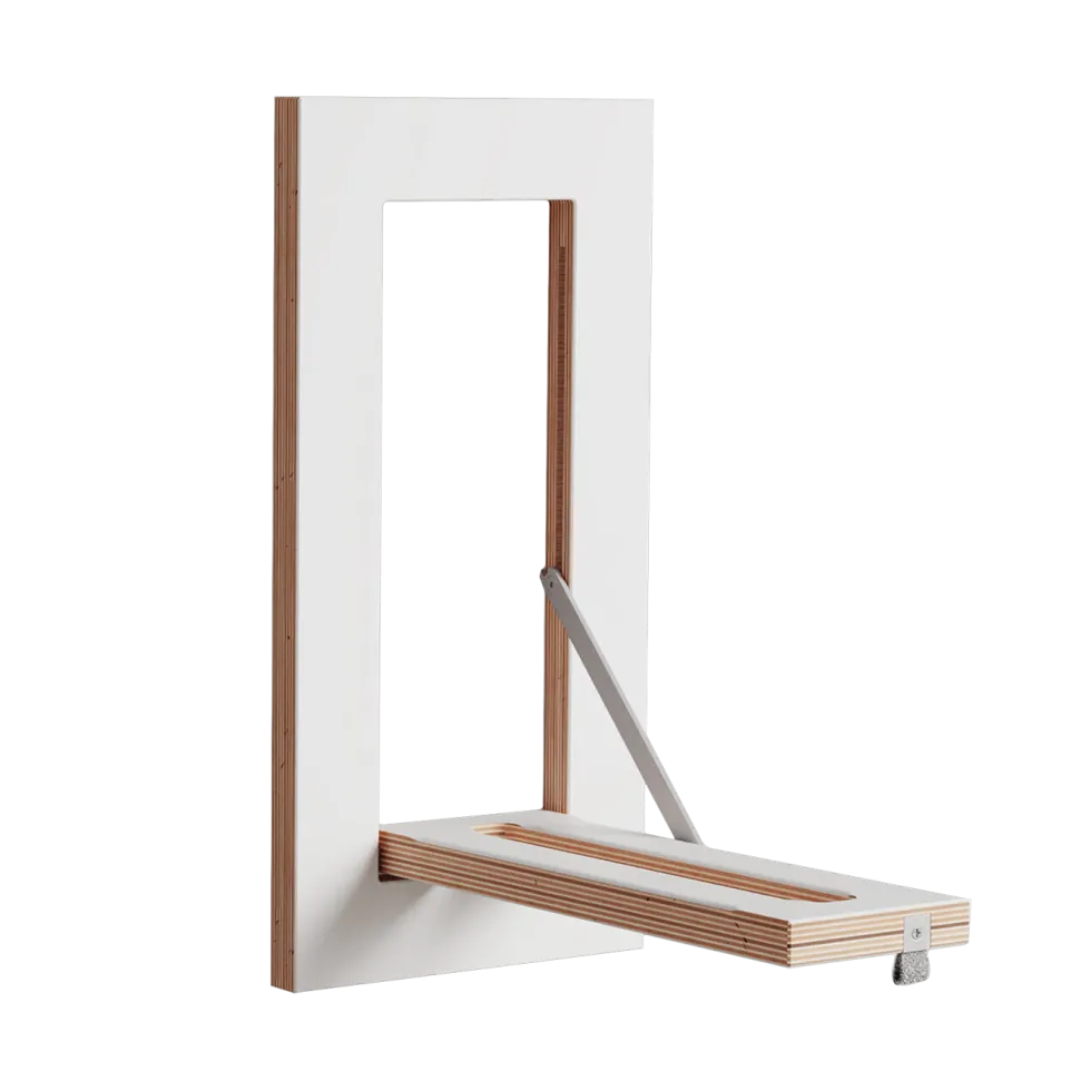 Tringle à vêtements en bouleau teinté blanc 20x40cm Hängrail Fläpps - Ambivalenz