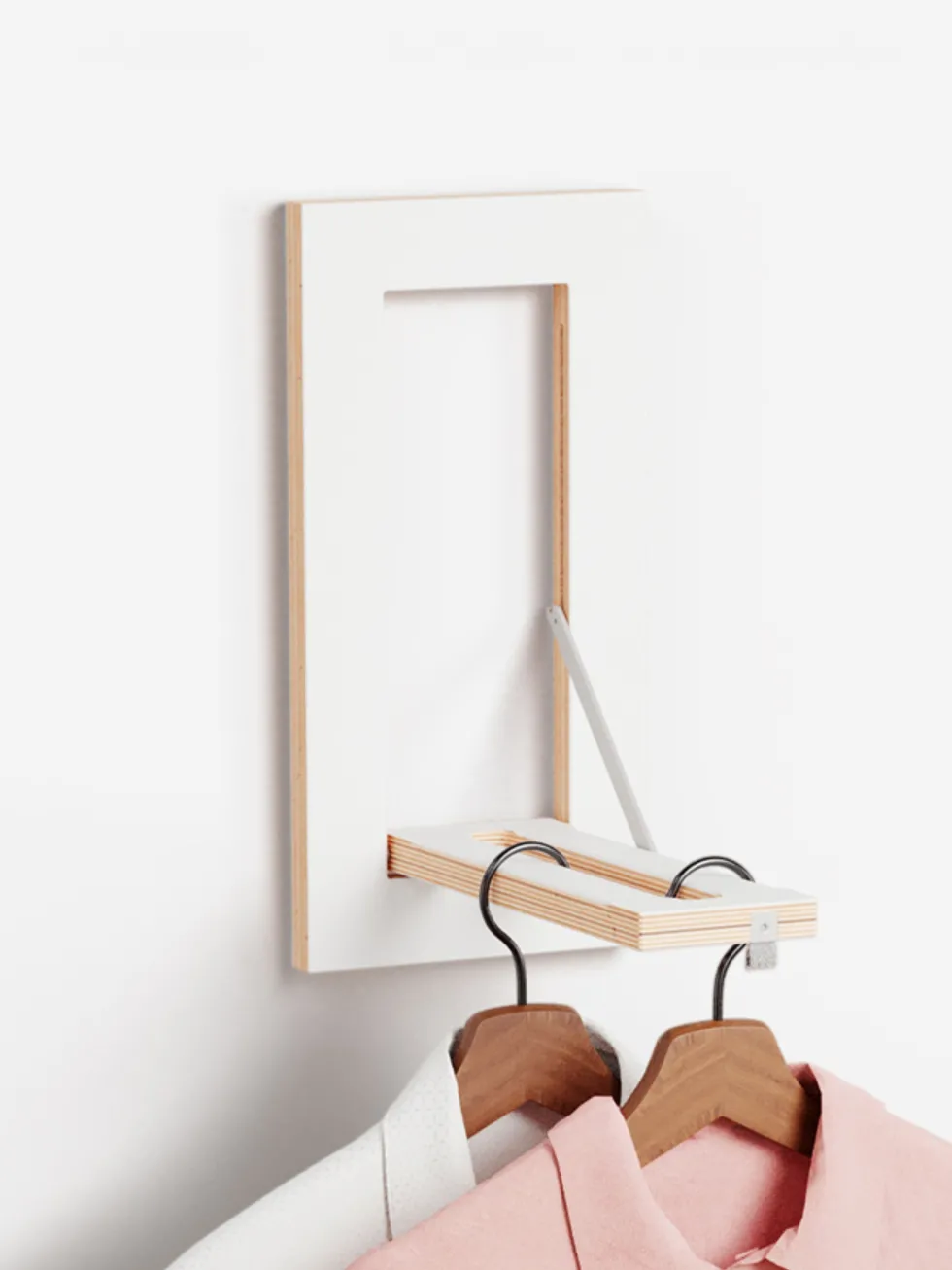 Tringle à vêtements en bouleau teinté blanc 20x40cm Hängrail Fläpps - Ambivalenz
