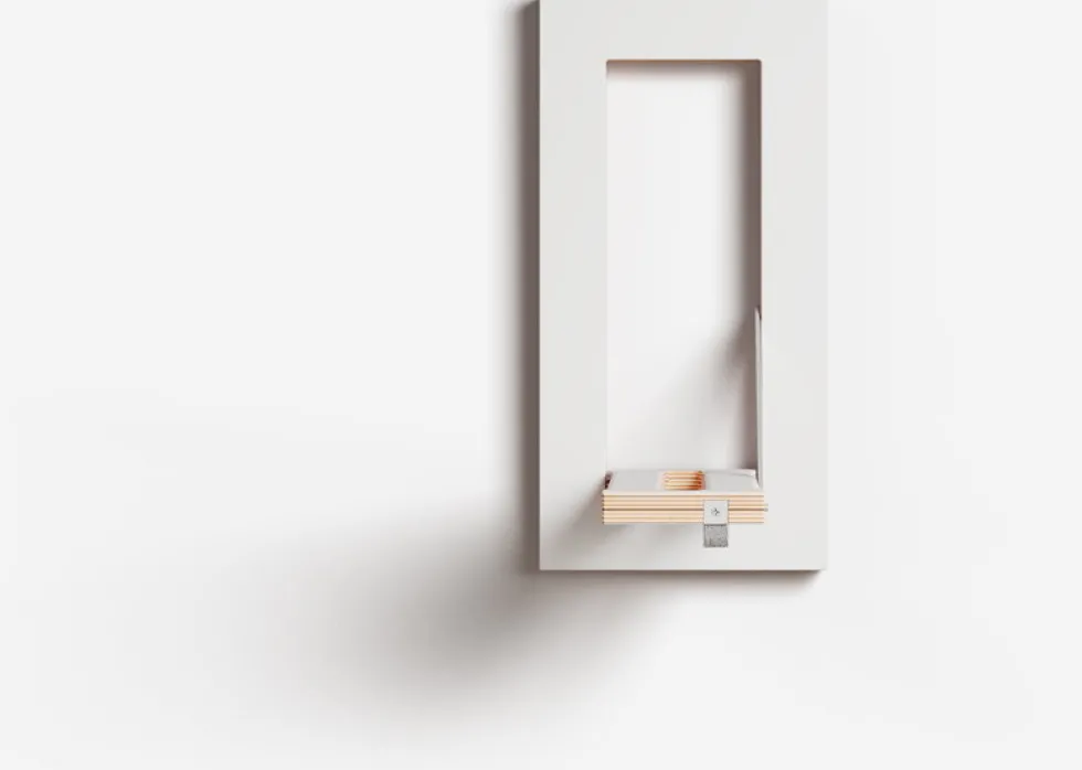 Tringle à vêtements en bouleau teinté blanc 20x40cm Hängrail Fläpps - Ambivalenz