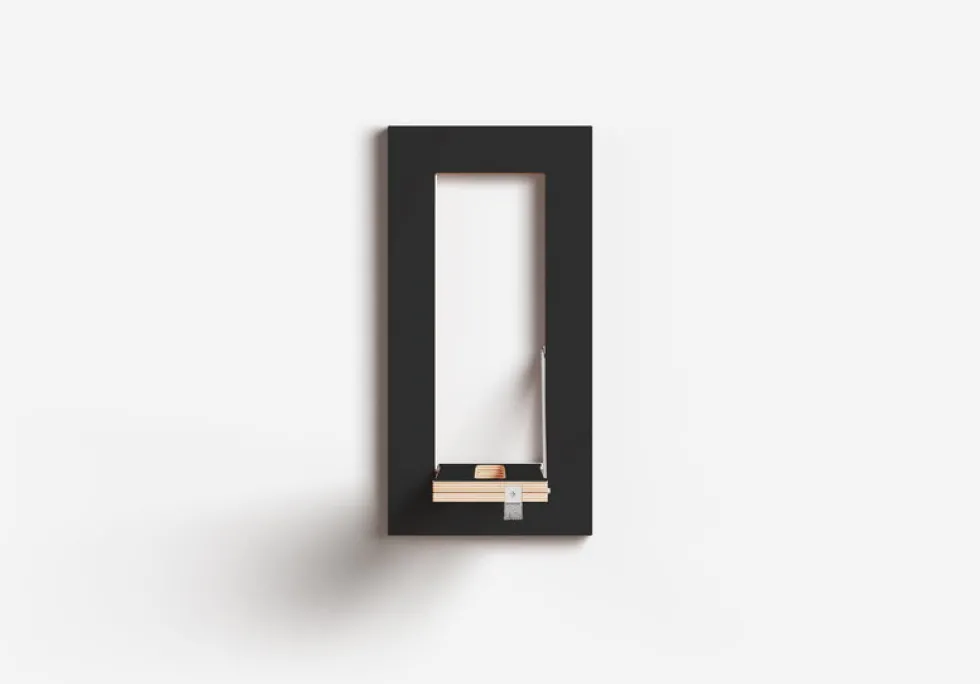 Tringle à vêtements en bouleau teinté noir 20x40cm Hängrail Fläpps - Ambivalenz