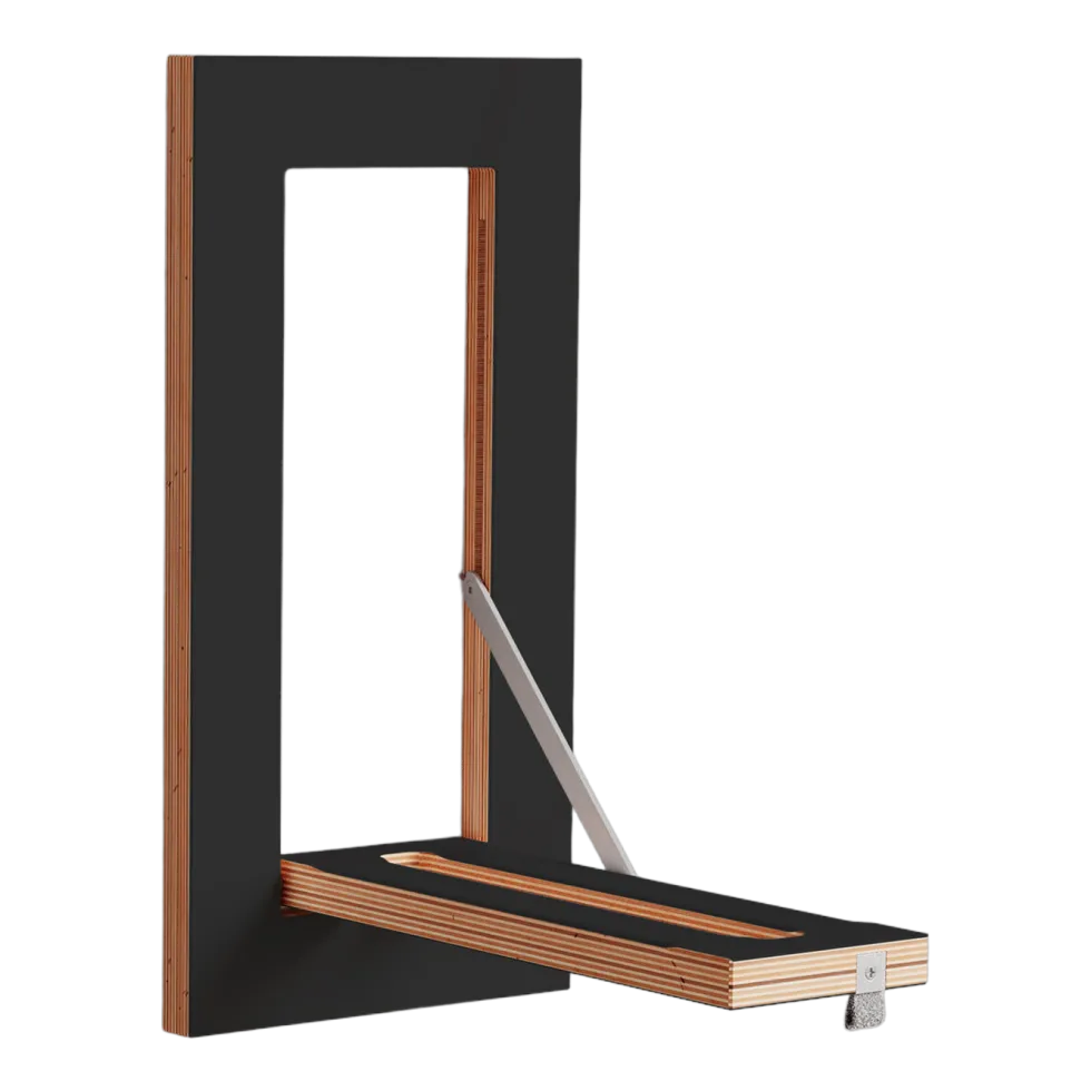 Tringle à vêtements en bouleau teinté noir 20x40cm Hängrail Fläpps - Ambivalenz