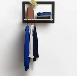 Tringle à vêtements en bouleau teinté noir 60x40cm Hängrail Fläpps - Ambivalenz