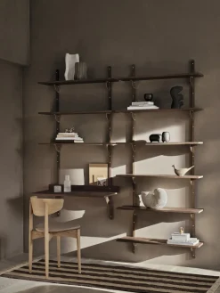 Triple étagère en chêne foncé 87cm Sector - Ferm living