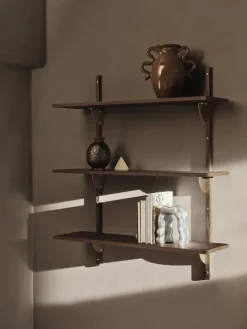 Triple étagère en chêne foncé 87cm Sector - Ferm living