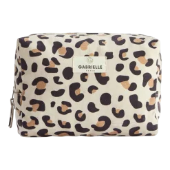 Trousse de toilette en coton léopard 15x22x10cm - Gabrielle paris